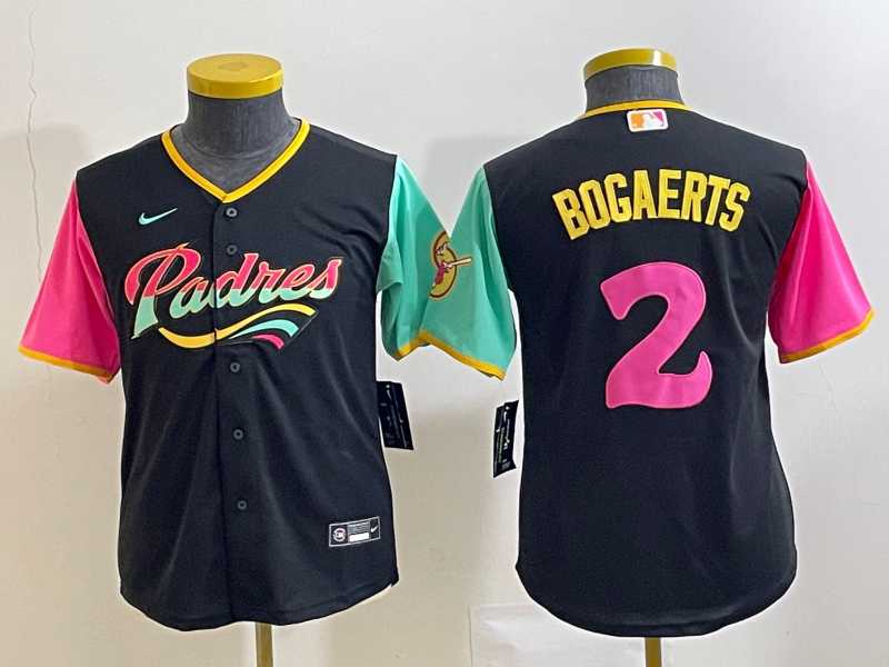 Youth San Diego Padres #2 Xander Bogaerts Black NEW 2023 City Connect Cool Base Stitched Jersey,We sell and wholesale Youth San Diego Padres #2 Xander Bogaerts Black NEW 2023 City Connect Cool Base Stitched Jersey on line form chian!